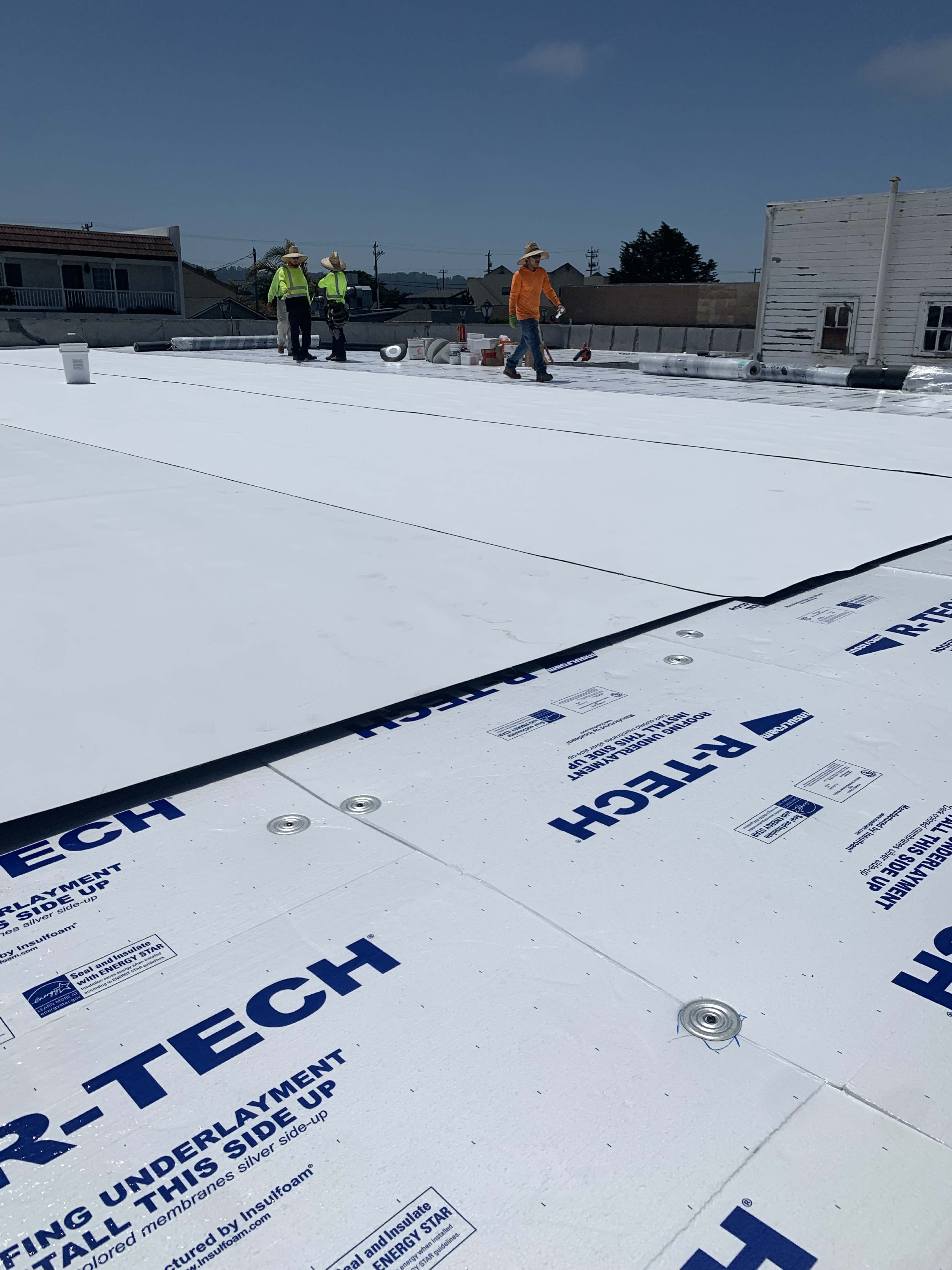 TPO installation with crew