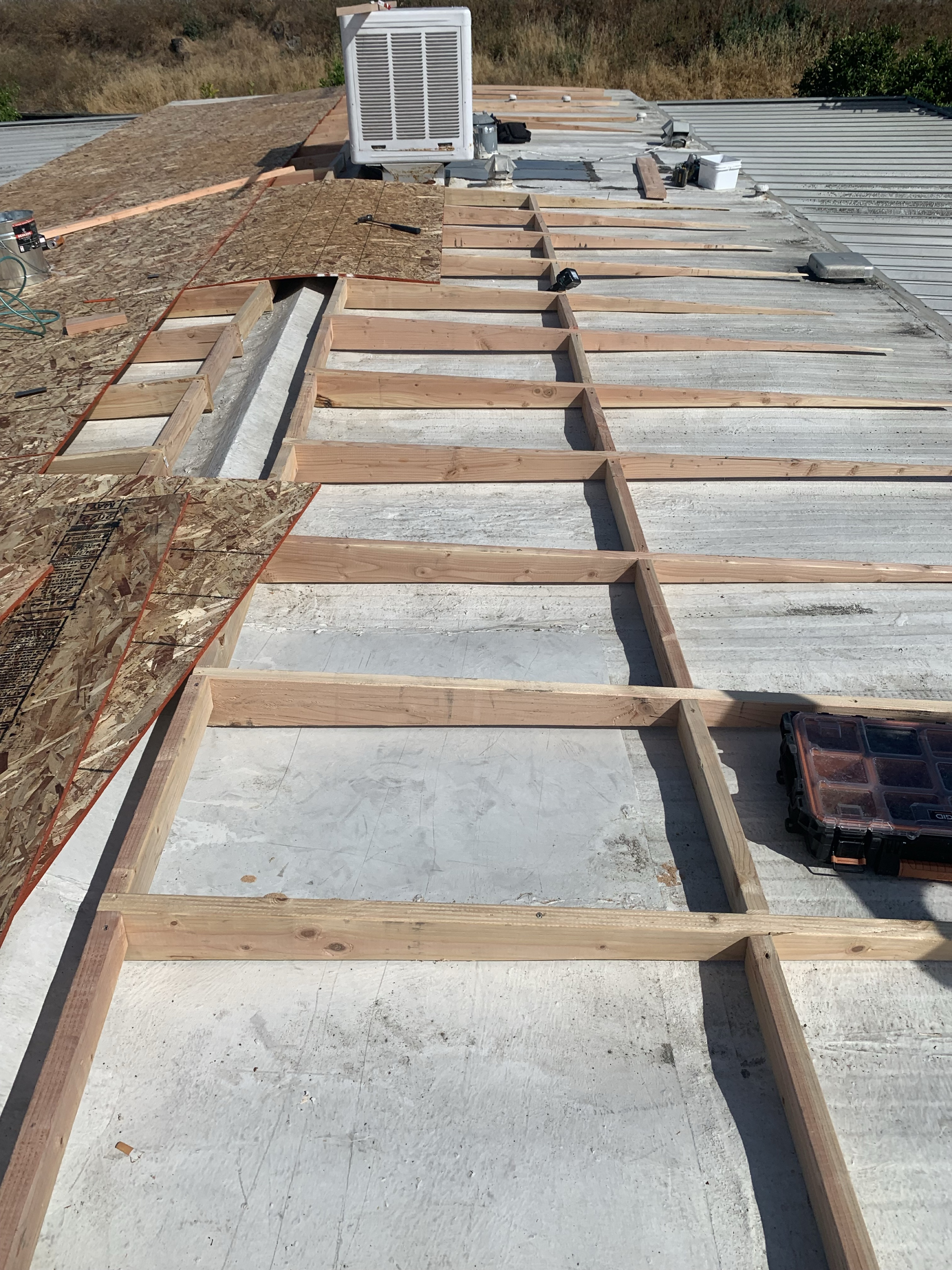 Roof framing and decking reconstruction