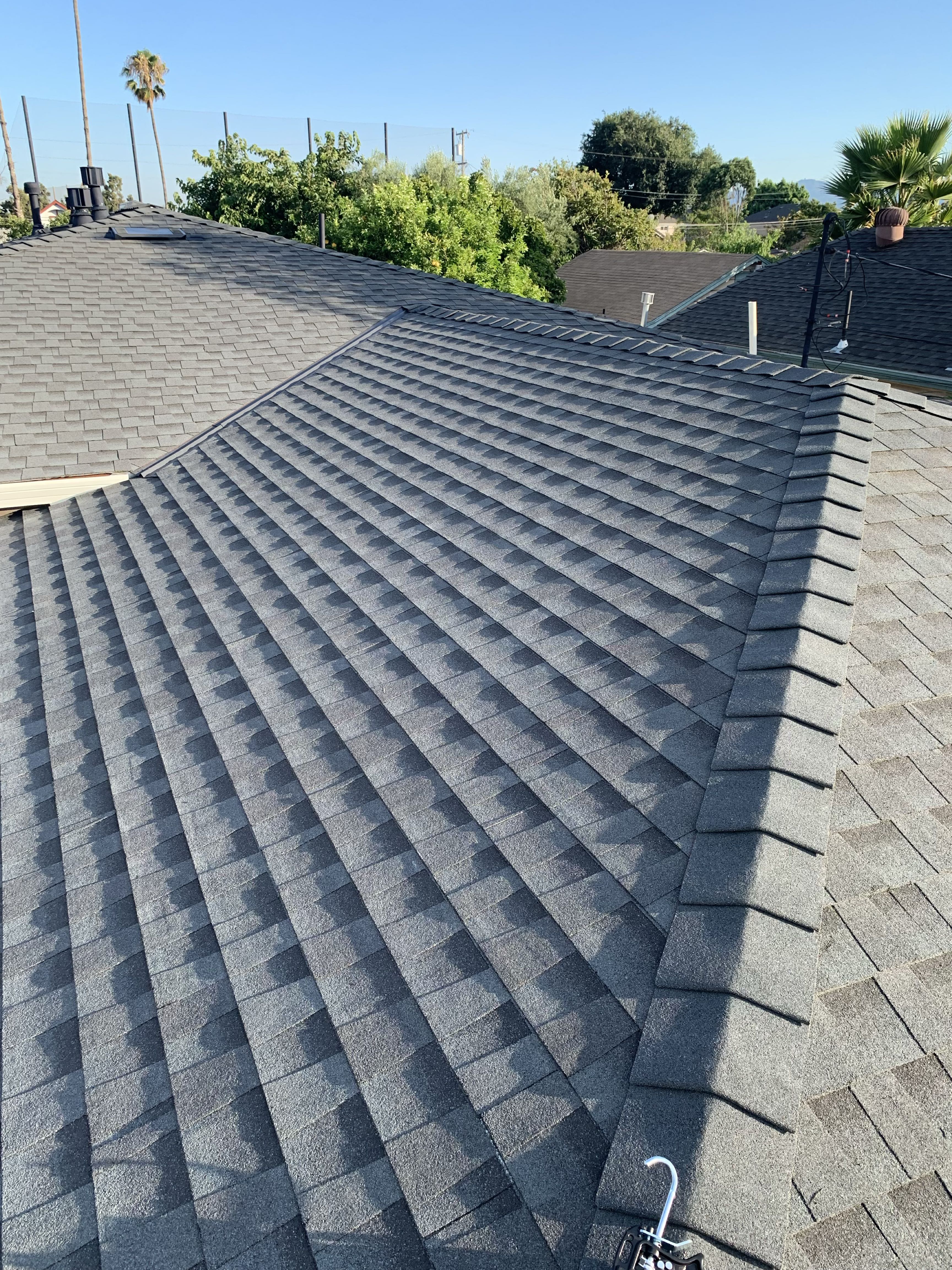 Finished composition roof